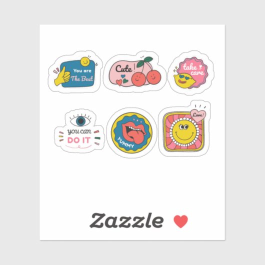 Cartoon trendy label sticker set シール (シート)