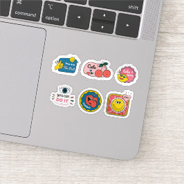 Cartoon trendy label sticker set シール
