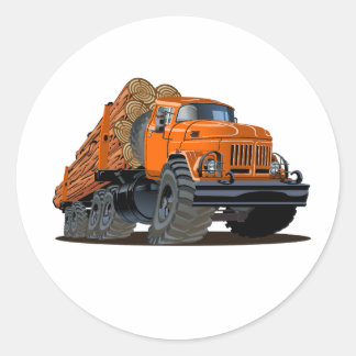Cartoon truck ラウンドシール