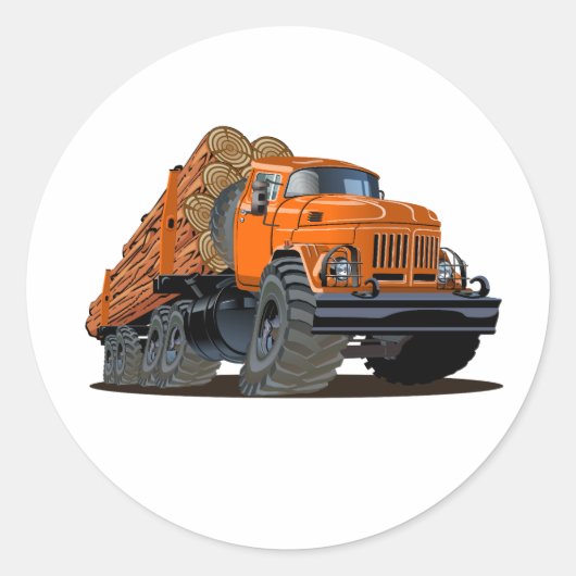 Cartoon truck ラウンドシール (正面)