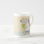 Cartoon Warthogのマグ。 ボーンチャイナマグカップ (正面右)