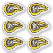 Cartoon Weird Birds Head Custom-Cut Vinyl Stickers シール (正面)