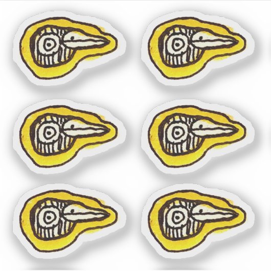 Cartoon Weird Birds Head Custom-Cut Vinyl Stickers シール (正面)