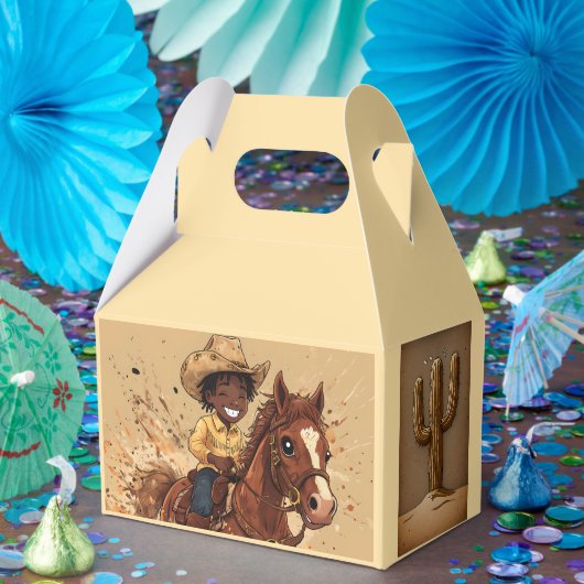 Cartoon Western Ride Tall Cowboy フェイバーボックス (パーティー)