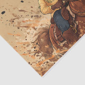 Cartoon Western Ride Tall Cowboy 薄葉紙 (詳細)