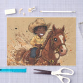 Cartoon Western Ride Tall Cowboy 薄葉紙 (クラフト)