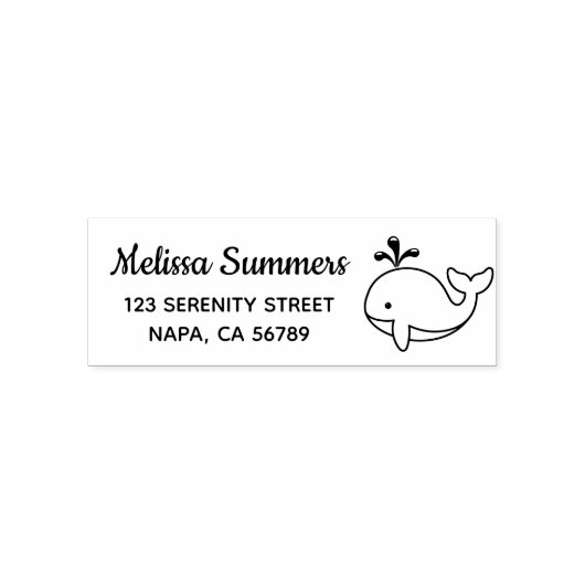 Cartoon Whale Address セルフインキングスタンプ (デザイン)