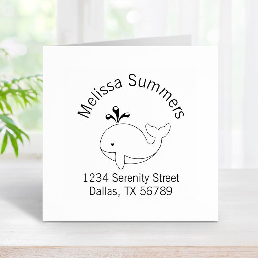 Cartoon Whale Address ラバースタンプ