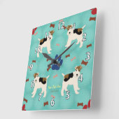 Cartoon WireキツネTerier スクエア壁時計 (傾斜)