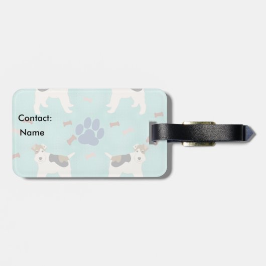 Cartoon WireキツネTerier ラゲッジタグ (裏面横)