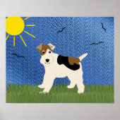 Cartoon Wire Fox Terrier ポスター (正面)