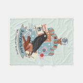 Cartoon Wise Ravenclaw Crest フリースブランケット (正面(横))