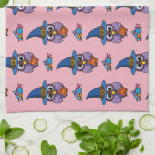 Cartoon Wizard Owl Pattern キッチンタオル (折り畳み)