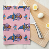 Cartoon Wizard Owl Pattern キッチンタオル (四つ折り)