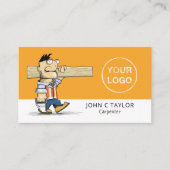 Cartoon Workman、Carpentry、Carpenter 名刺 (正面)