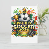 Cartoon World Soccer 2026 T-Shirt Design – Fun Foo 招待状 (スタンド正面)