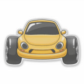Cartoon Yellow Toon Car シール (正面)