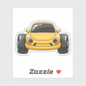 Cartoon Yellow Toon Car シール (シート)