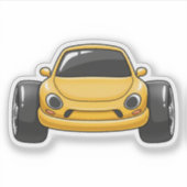 Cartoon Yellow Toon Car シール (正面)
