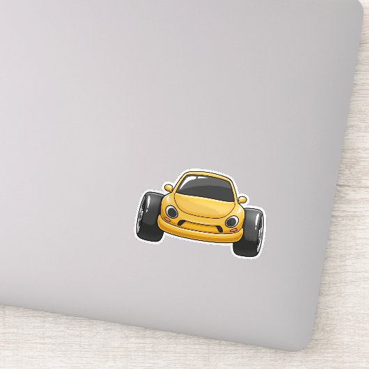 Cartoon Yellow Toon Car シール (詳細)