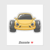 Cartoon Yellow Toon Car シール (シート)