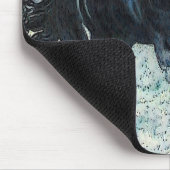 cartooned "Friesian嵐"の黒の種馬 マウスパッド (コーナー)