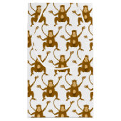 Cartooonかわいい猿の動物の動物園の誕生会 スモールペーパーバッグ (裏面)