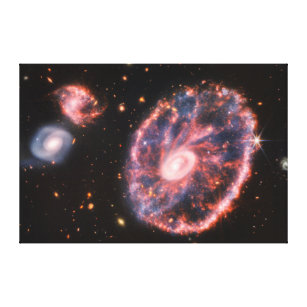 Cartwheel銀河系とそのコンパニオン銀河系。 キャンバスプリント