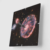 Cartwheel銀河系とそのコンパニオン銀河系。 スクエア壁時計 (傾斜)