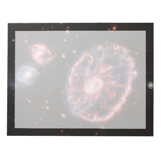 Cartwheel銀河系とそのコンパニオン銀河系。 ノートパッド (正面)