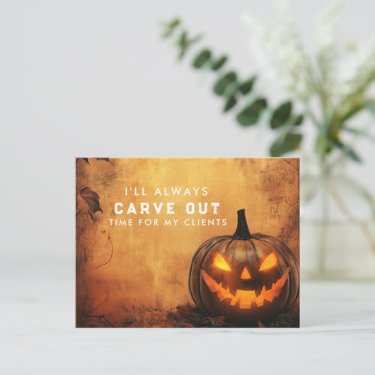 Carve Out Time Pumpkin Referral Program 案内ポストカード (スタンド正面)