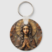 Carved Devotion  Wooden Mary キーホルダー (裏面)