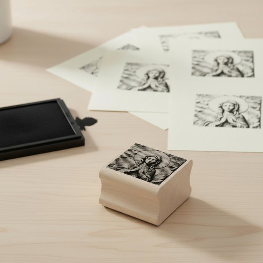 Carved Devotion  Wooden Mary ラバースタンプ