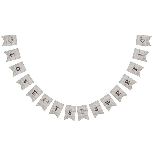 Carved Sweethearts 素朴 Love is Sweet 結婚's バンティングフラッグ (全)