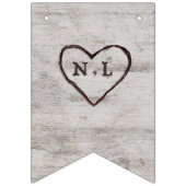 Carved Sweethearts 素朴 Love is Sweet 結婚's バンティングフラッグ (第1の旗)