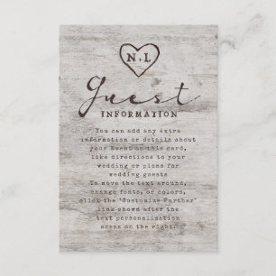 Carved Sweethearts Tree素朴の結婚情報 エンクロージャーカード