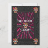 Carved-wood-look sugar skull w/ Floral Crowns 招待状 (裏面)