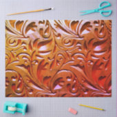 Carved wood woodgrain look elegant abstract brown  薄葉紙 (クラフト)