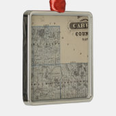 Carver郡、ミネソタの地図 メタルオーナメント (右)
