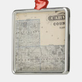 Carver郡、ミネソタの地図 メタルオーナメント (左)