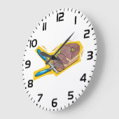 Carving Roast Beef with Fork and Knife ラージ壁時計 (傾斜)