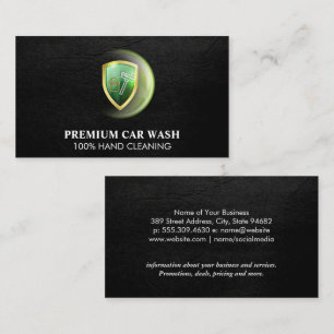 Carwashロゴ レザーモノグラム名刺 名刺