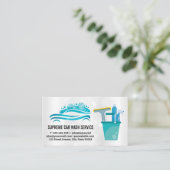 Carwashロゴ |水滴 |クリーニングツール 名刺 (スタンド正面)