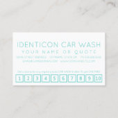CARWASH customer loyalty punch card ロイヤリティカード (裏面)