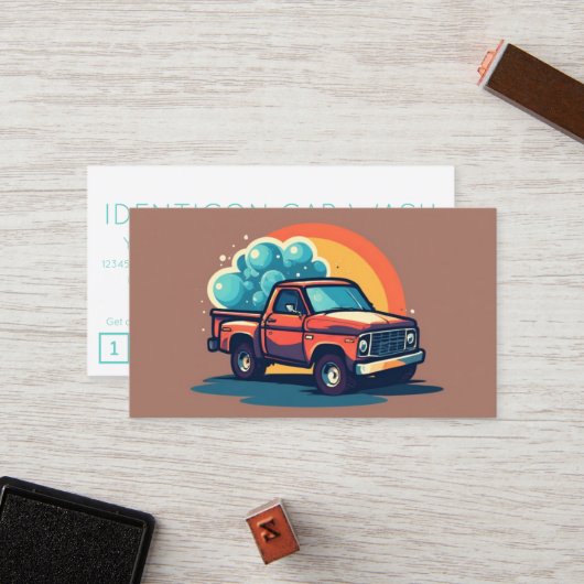 CARWASH customer loyalty punch card ロイヤリティカード (正面/裏面インサイチュ)