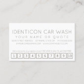 CARWASH customer loyalty punch card ロイヤリティカード (裏面)