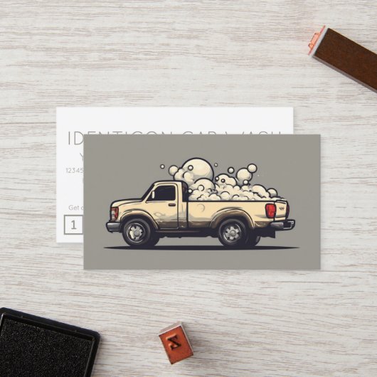 CARWASH customer loyalty punch card ロイヤリティカード (正面/裏面インサイチュ)