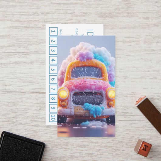 CARWASH customer loyalty punch card ロイヤリティカード (正面/裏面インサイチュ)