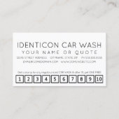 CARWASH customer loyalty punch card ロイヤリティカード (裏面)