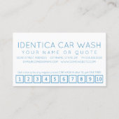 CARWASH customer loyalty punch card ロイヤリティカード (裏面)